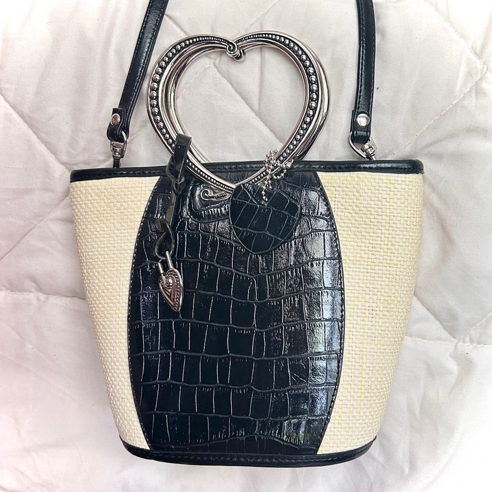 Vintage Brighton Silver Heart Crossbody